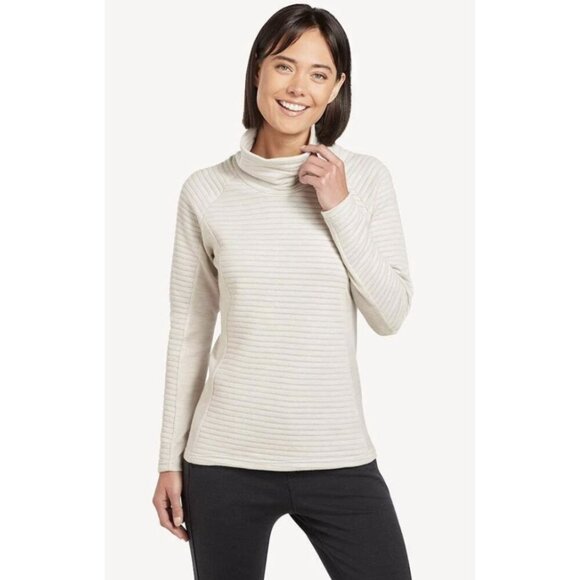 KUHL Verena Funnel Neck Pullover in Moonrock Neutral Wool Gorpcore Outdoor Sz S - Picture 1 of 15